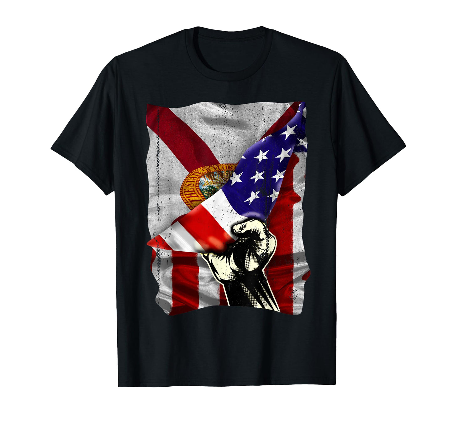 Florida State Flag Distressed US American Patriotic FL Women Kids Men T-Shirt