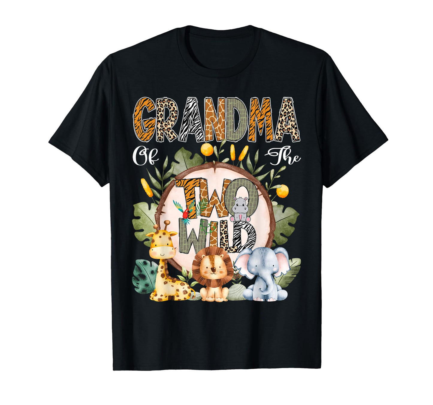 Grandma Of The Two Wild Animal Safari 2Nd Birthday Party T-Shirt