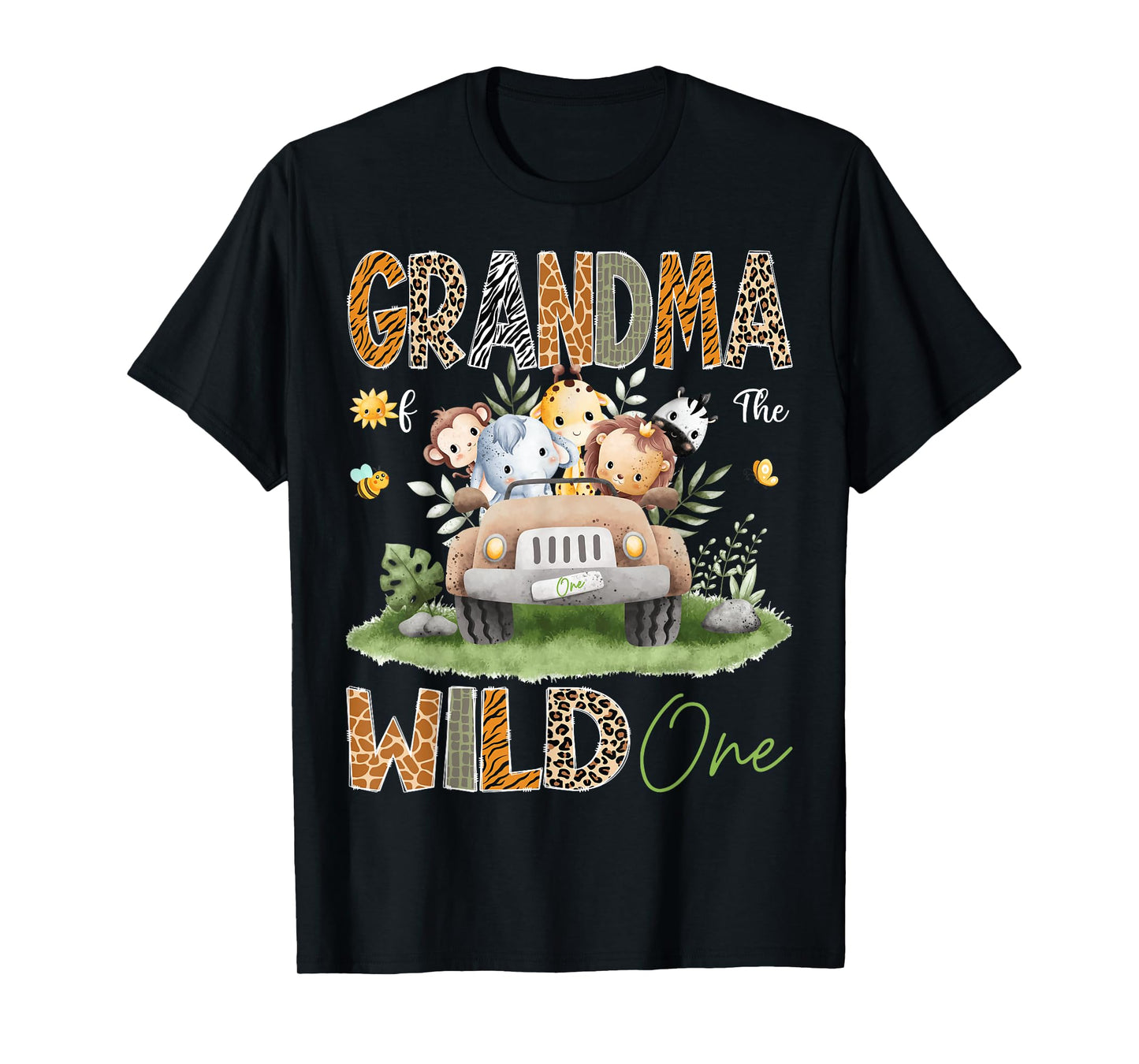 Grandma of the Wild One 1St Birthday Safari Animals Truck T-Shirt