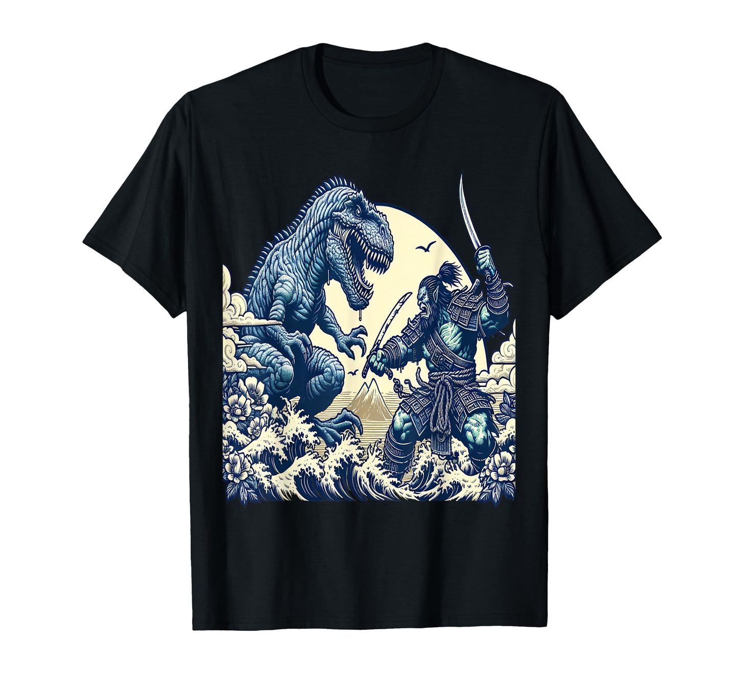 Orc Fighting T-Rex Japanese Vintage Funny T-Shirt