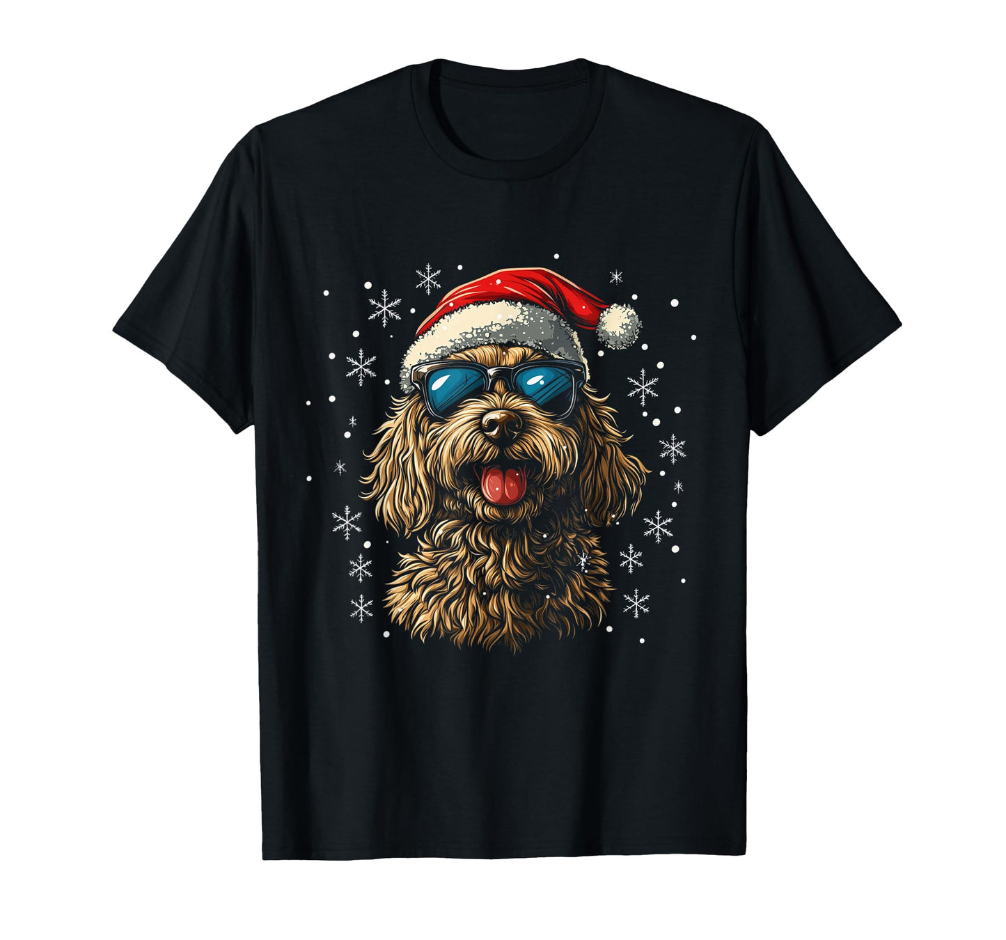 Goldendoodle Labradoodle Dog Santa Hat Funny Christmas T-Shirt