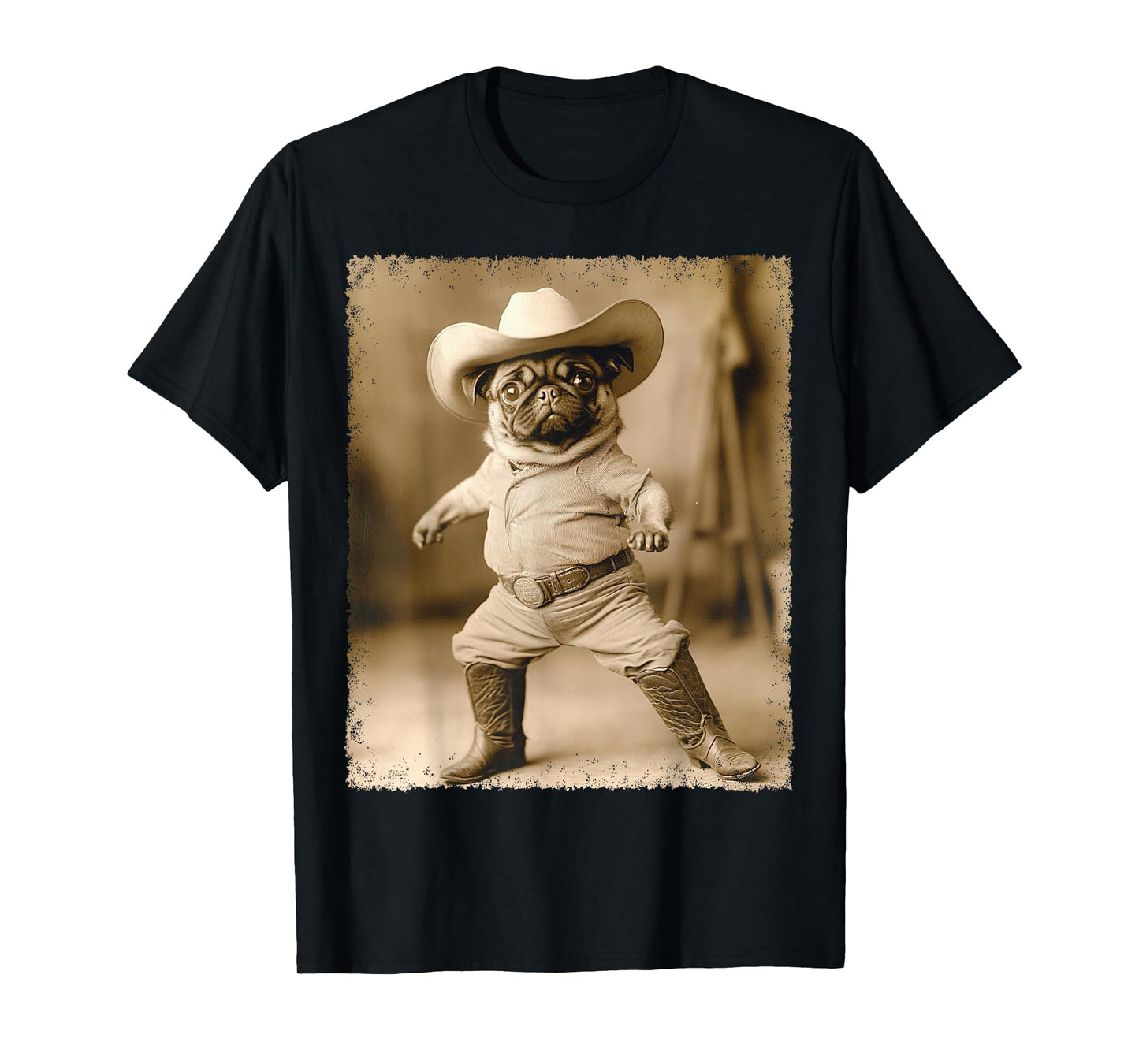 A Pug Cowboy T-Shirt