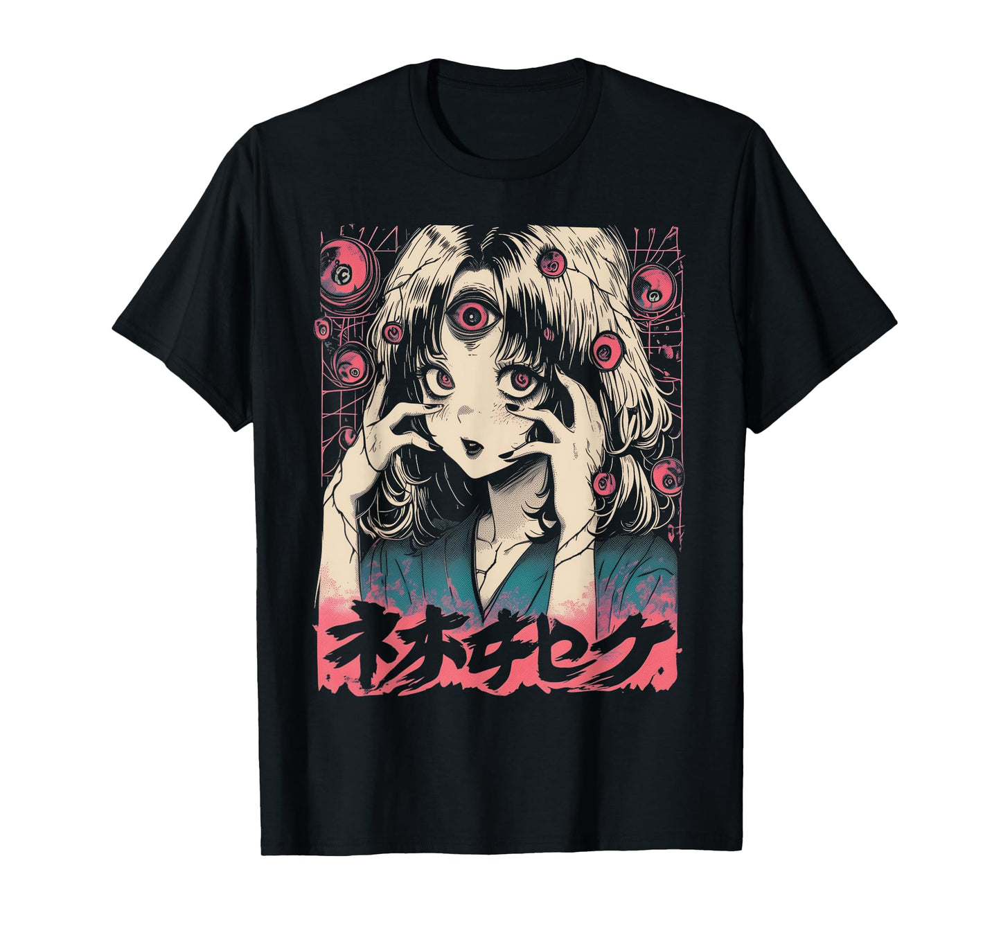 Goth Grunge Demon Anime Girl Waifu Horror Alt Aesthetic T-Shirt