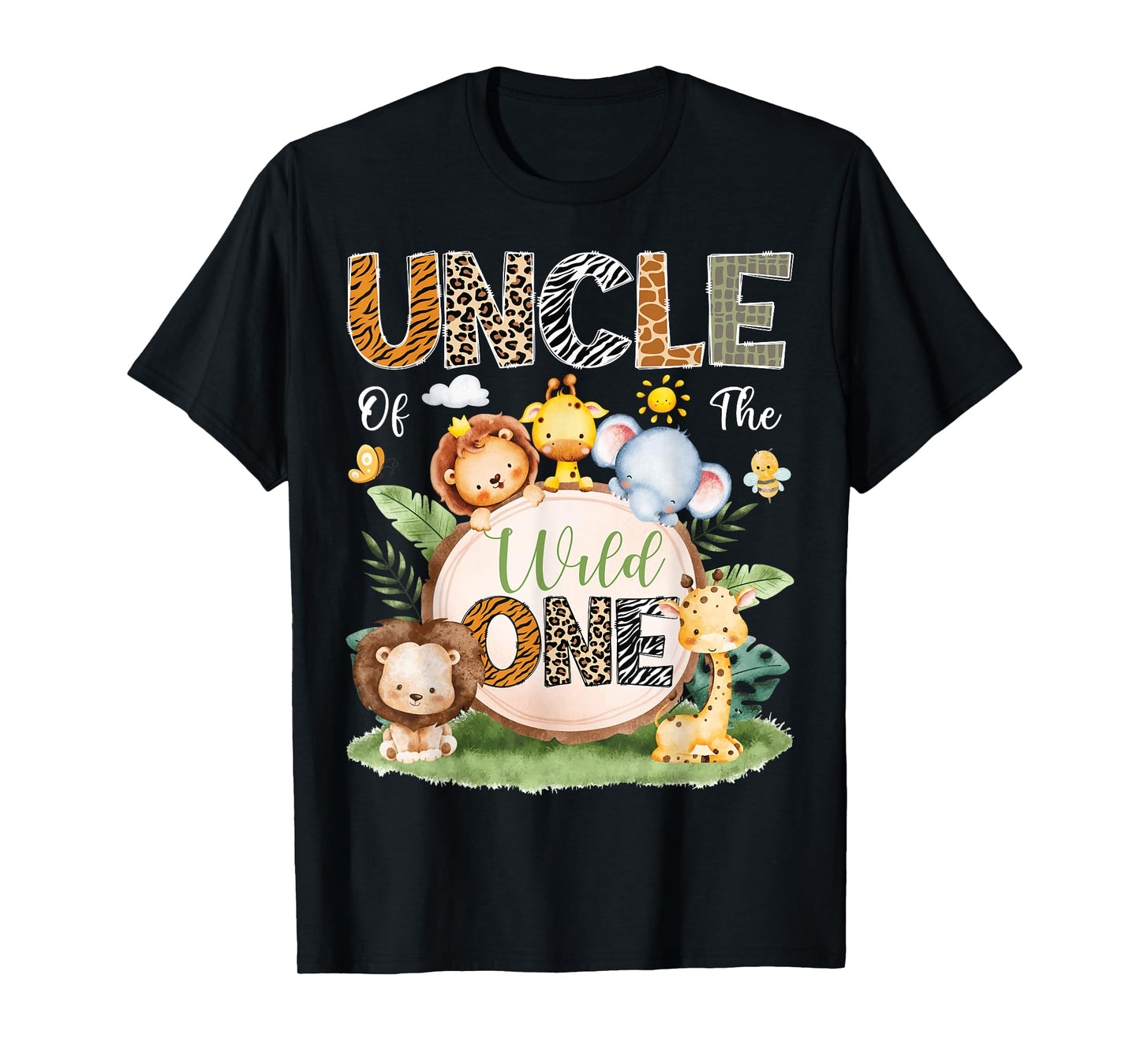 Uncle Of The Wild One 1St Birthday Boy Safari Jungle T-Shirt