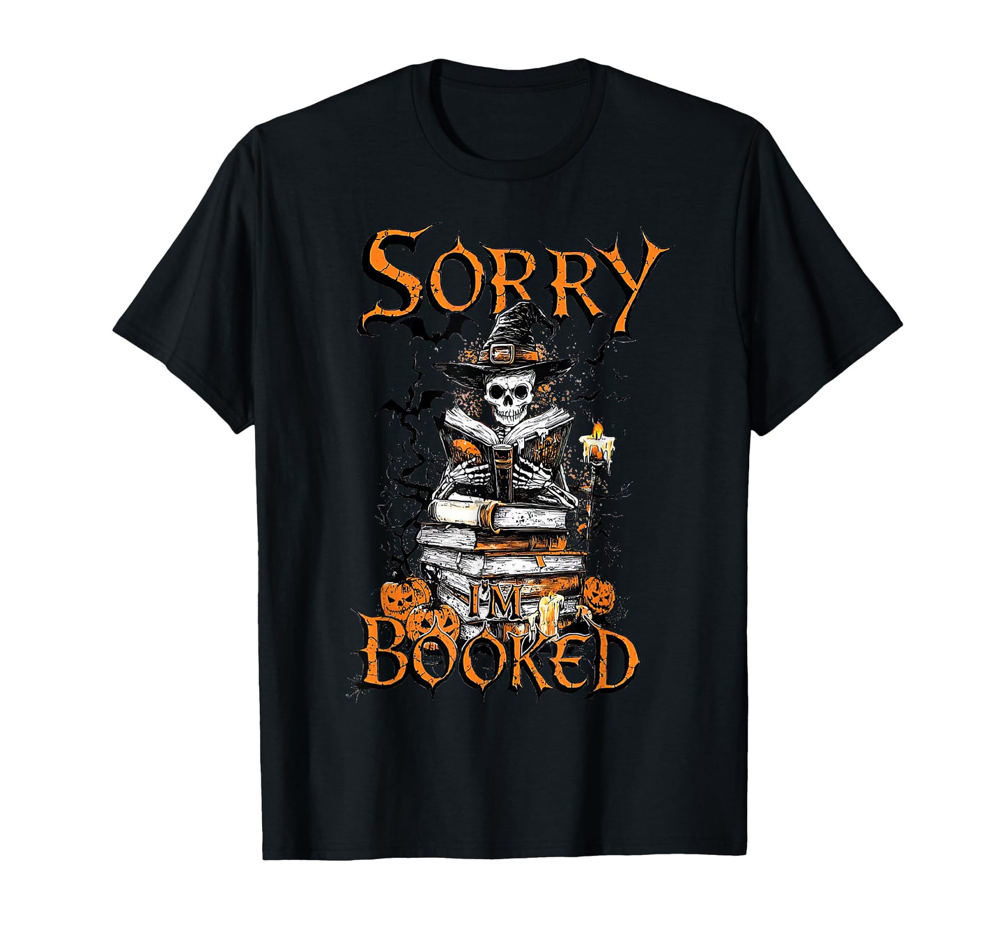 Sorry I'm Booked Funny Bookworm Book Lover Ghost Halloween T-Shirt