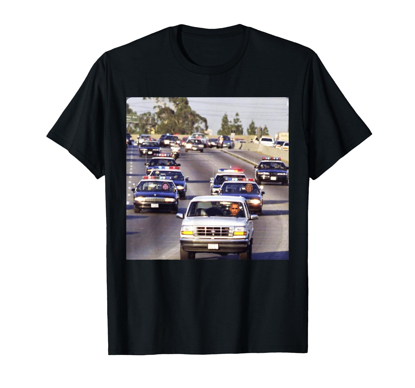 Trump and JD Vance in cop Cars Chasing Down Obama Meme T-Shirt