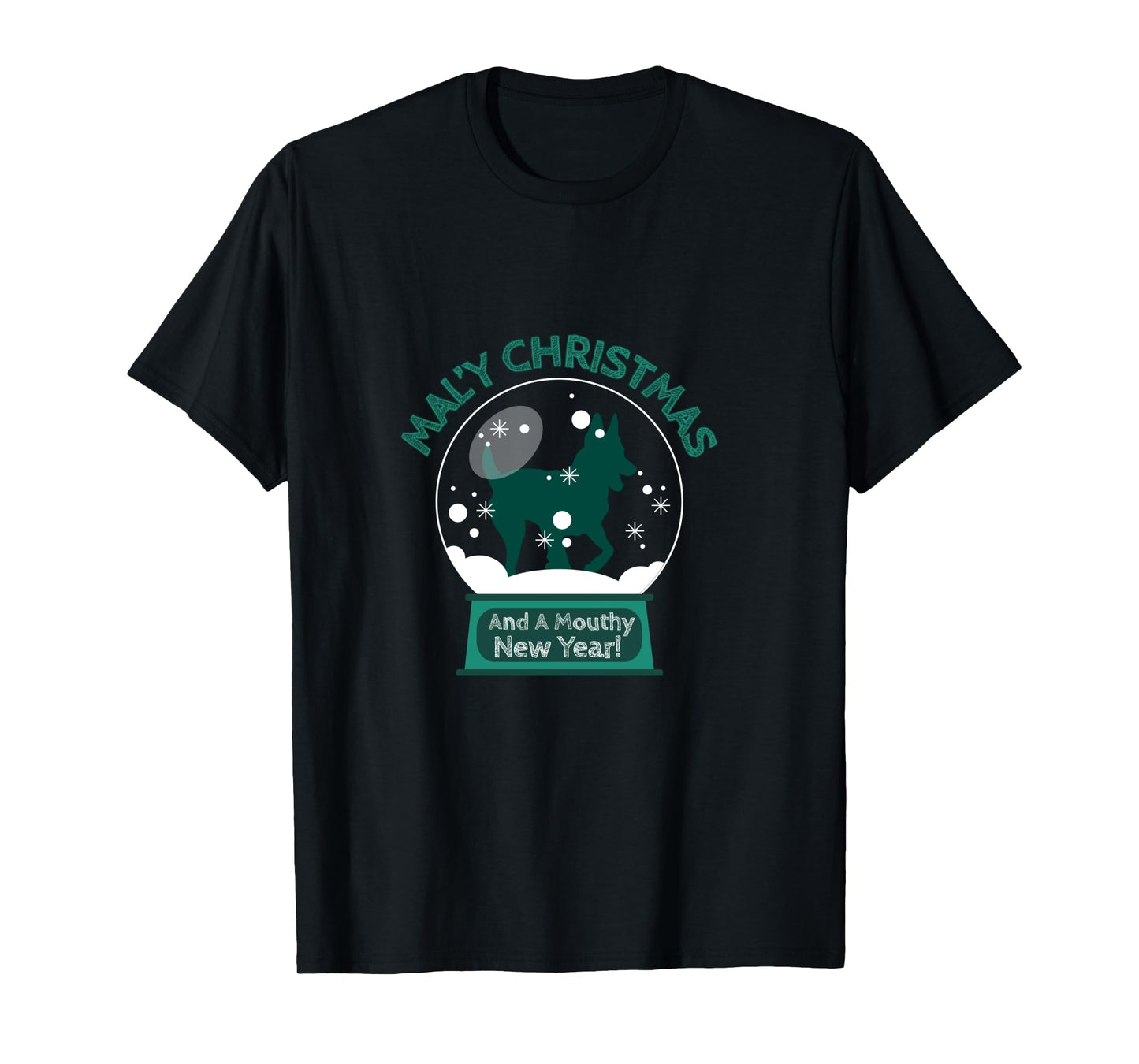 Mal'y Christmas Mouthy New Year - Belgian Malinois Dog xmas Long Sleeve T-Shirt