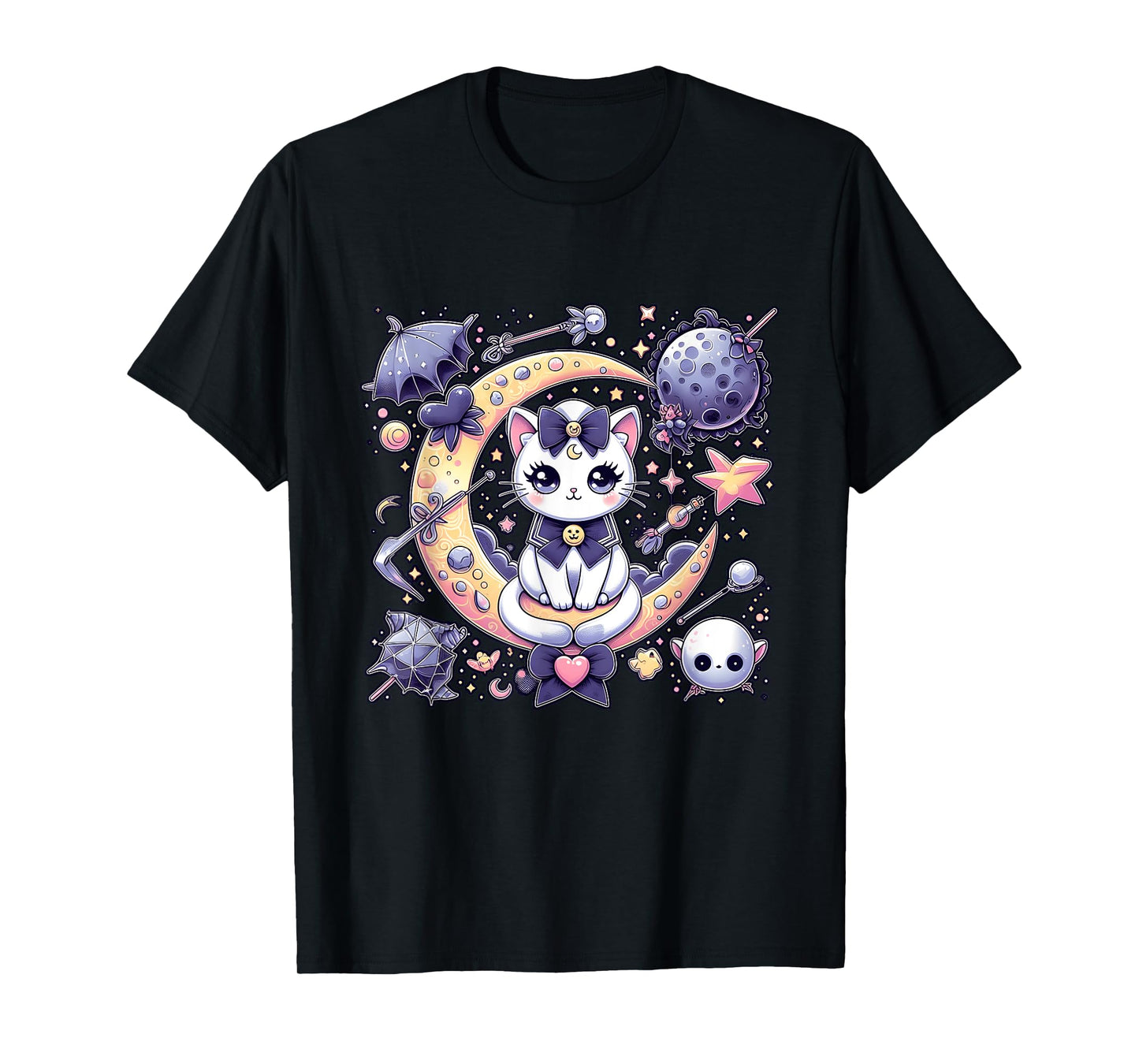 Sailor Meow Cute Moon Cat Space Magic Gothic Halloween T-Shirt