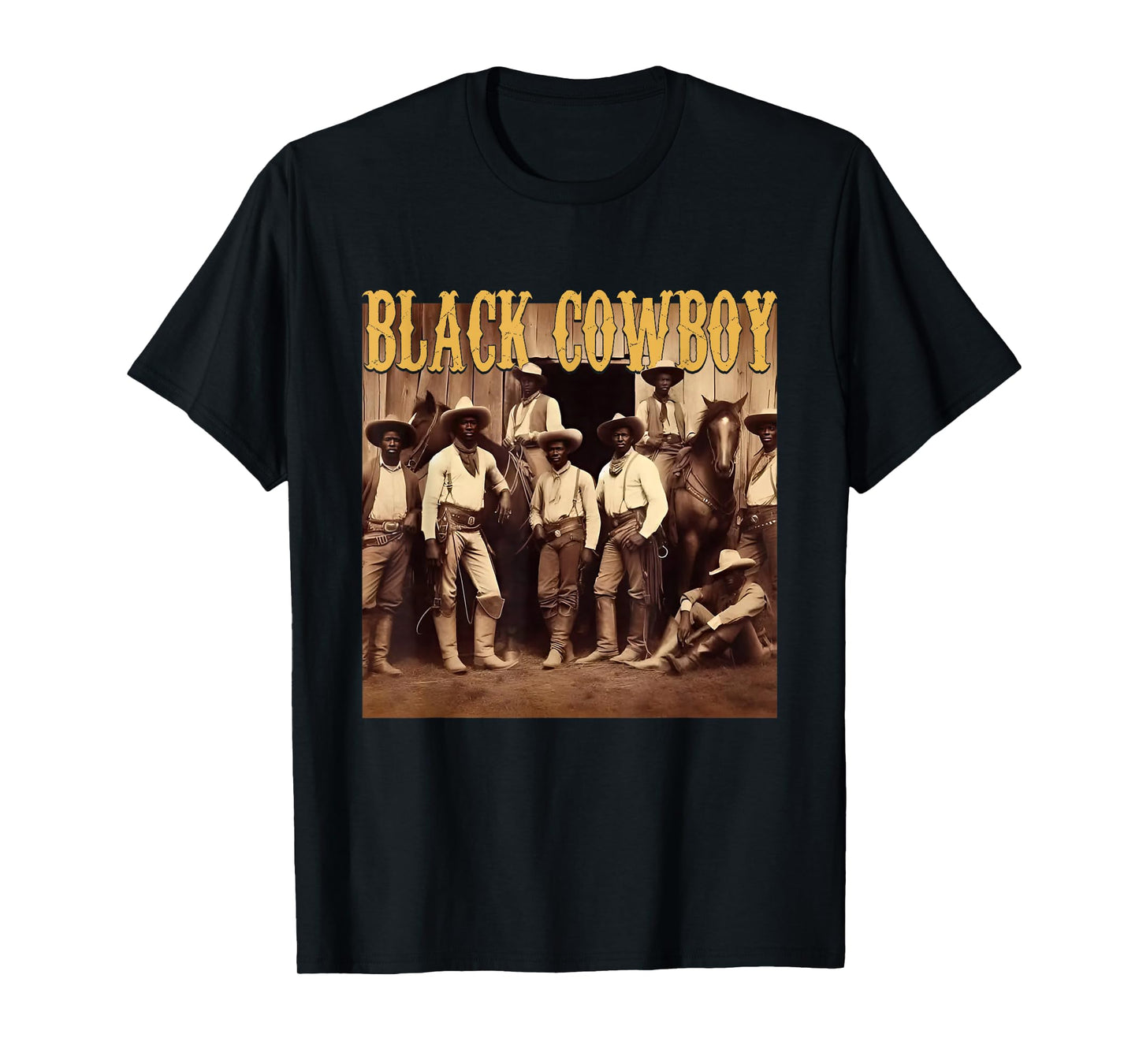 Black Cowboy Western Rodeo Melanin Black History Men T-Shirt