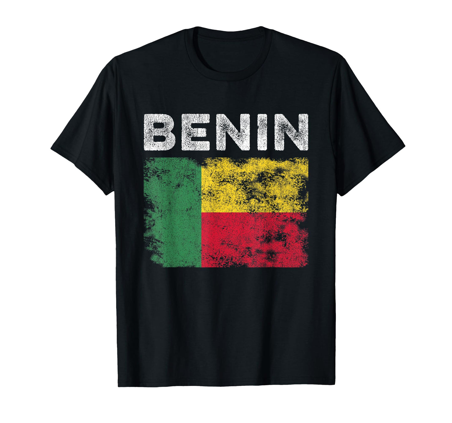 Benin Flag Distressed - Men Women Kids - Beninese Flag T-Shirt