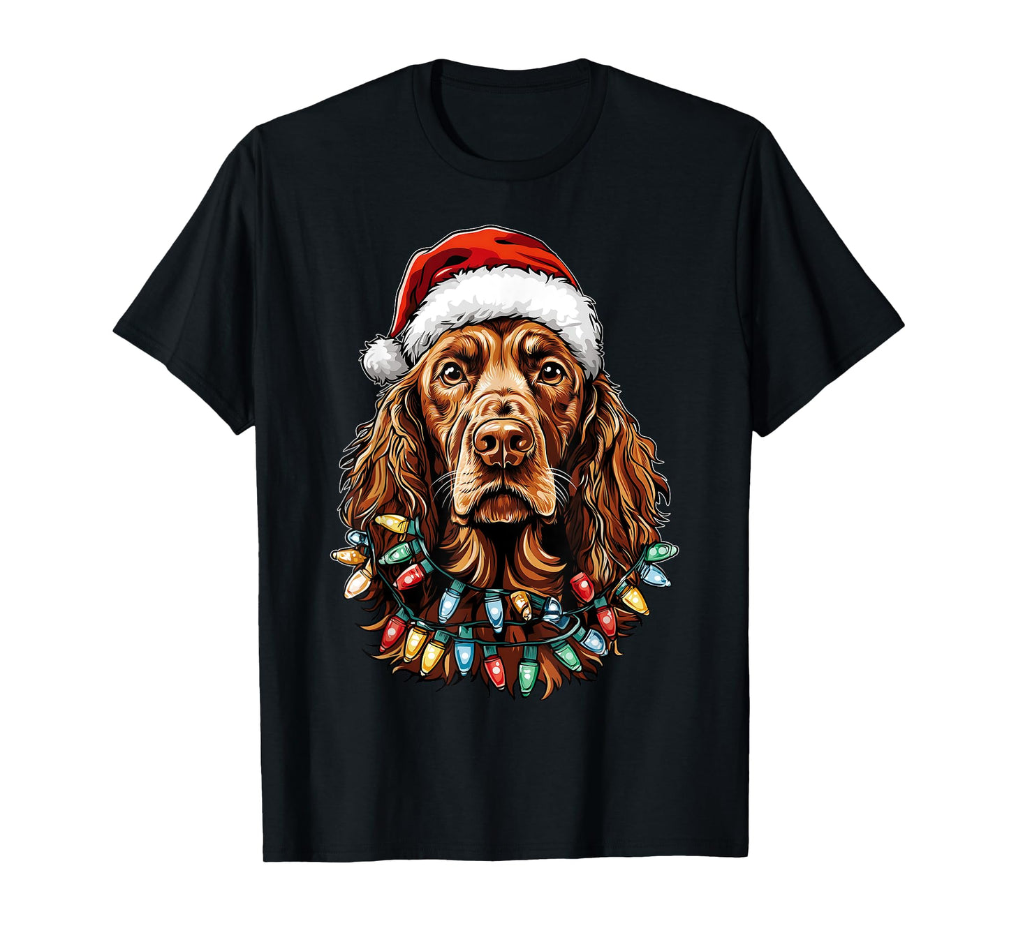 Irish Setter Dog Christmas Hat Xmas T-Shirt