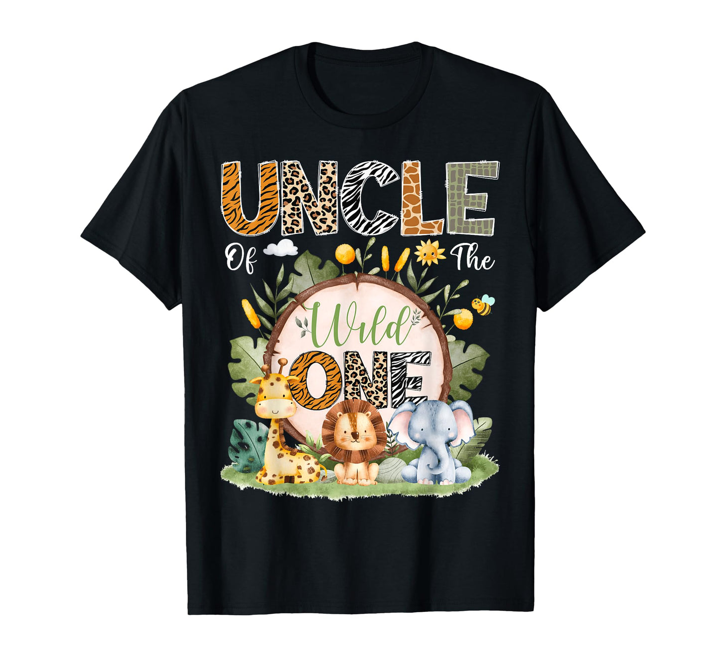 Uncle Of The Wild One 1St Bday Safari Jungle Animals T-Shirt