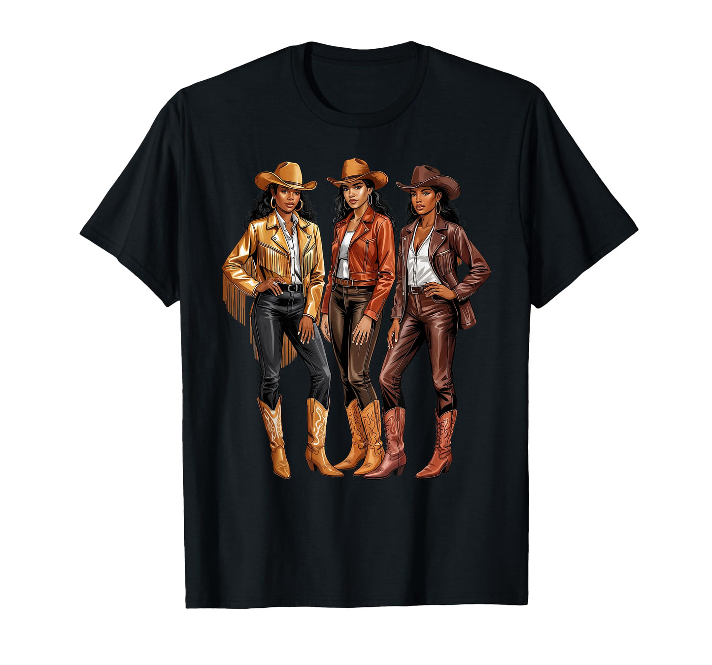 Black African American Cowgirl Western Country Texas Girls T-Shirt