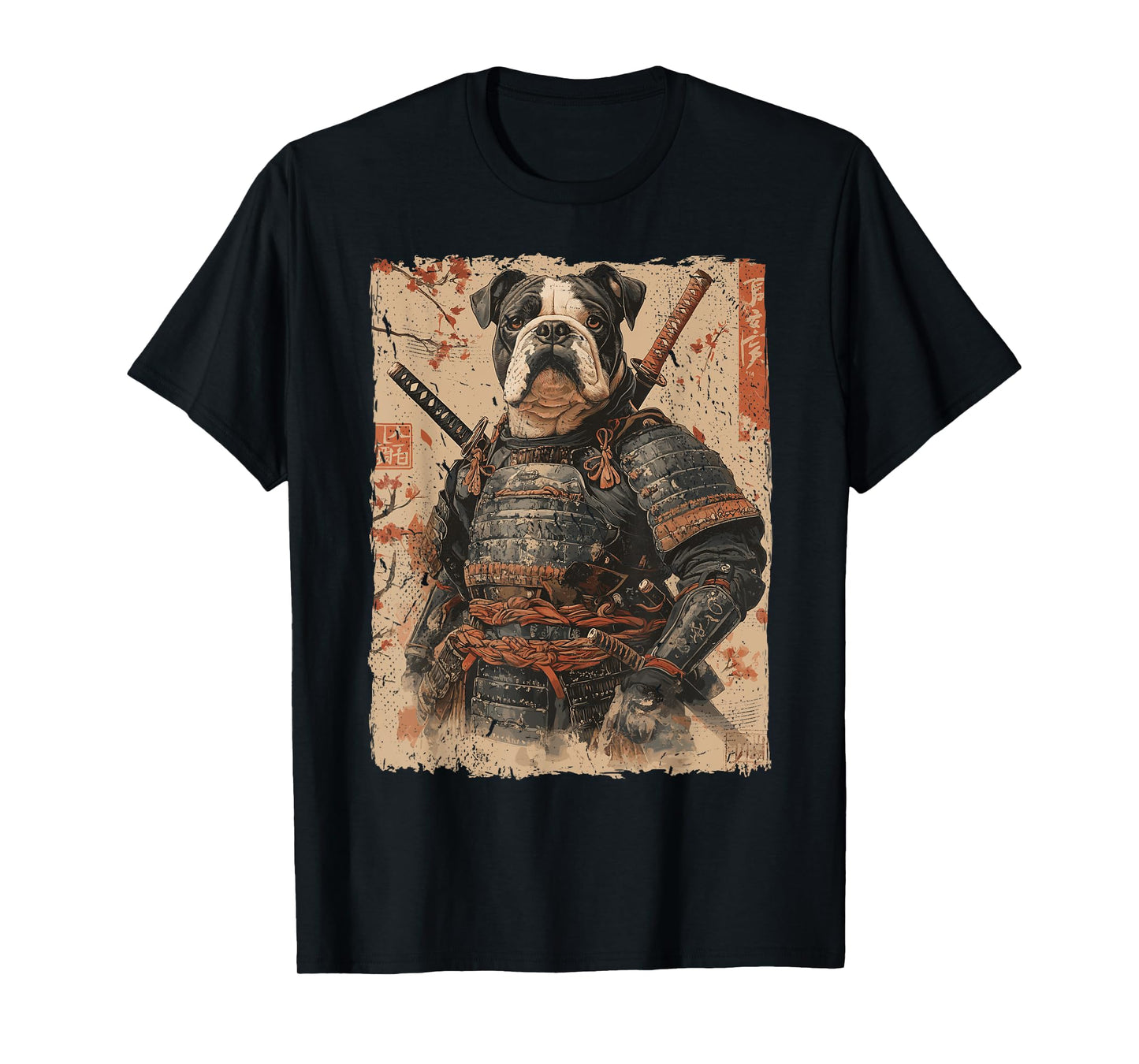 Samurai Dog Warrior Japanese Ukiyo-e Artwork Dog Samurai T-Shirt for Men Women Kids