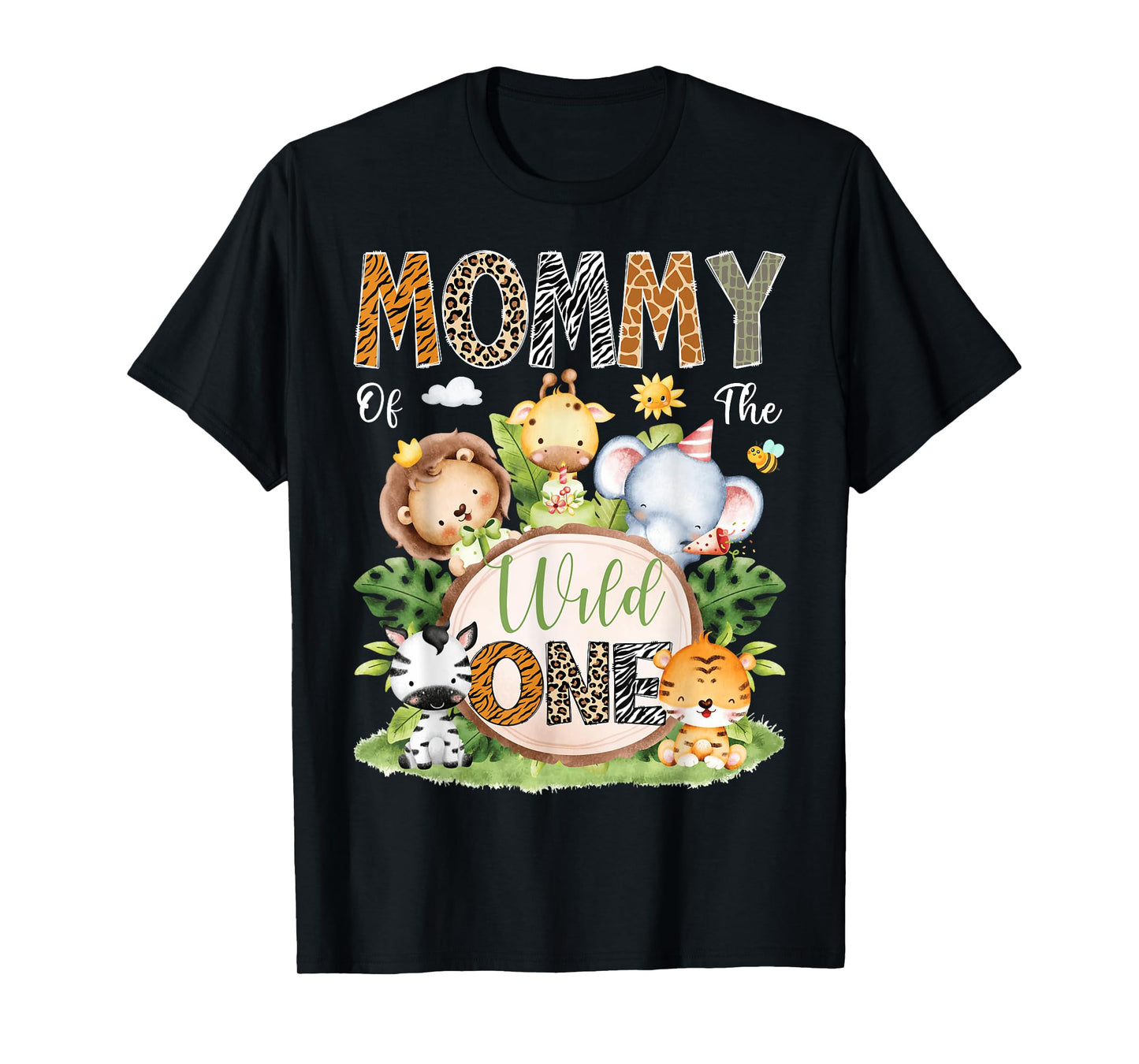 Mommy Of The Wild One 1St Birthday Kids Safari Jungle T-Shirt