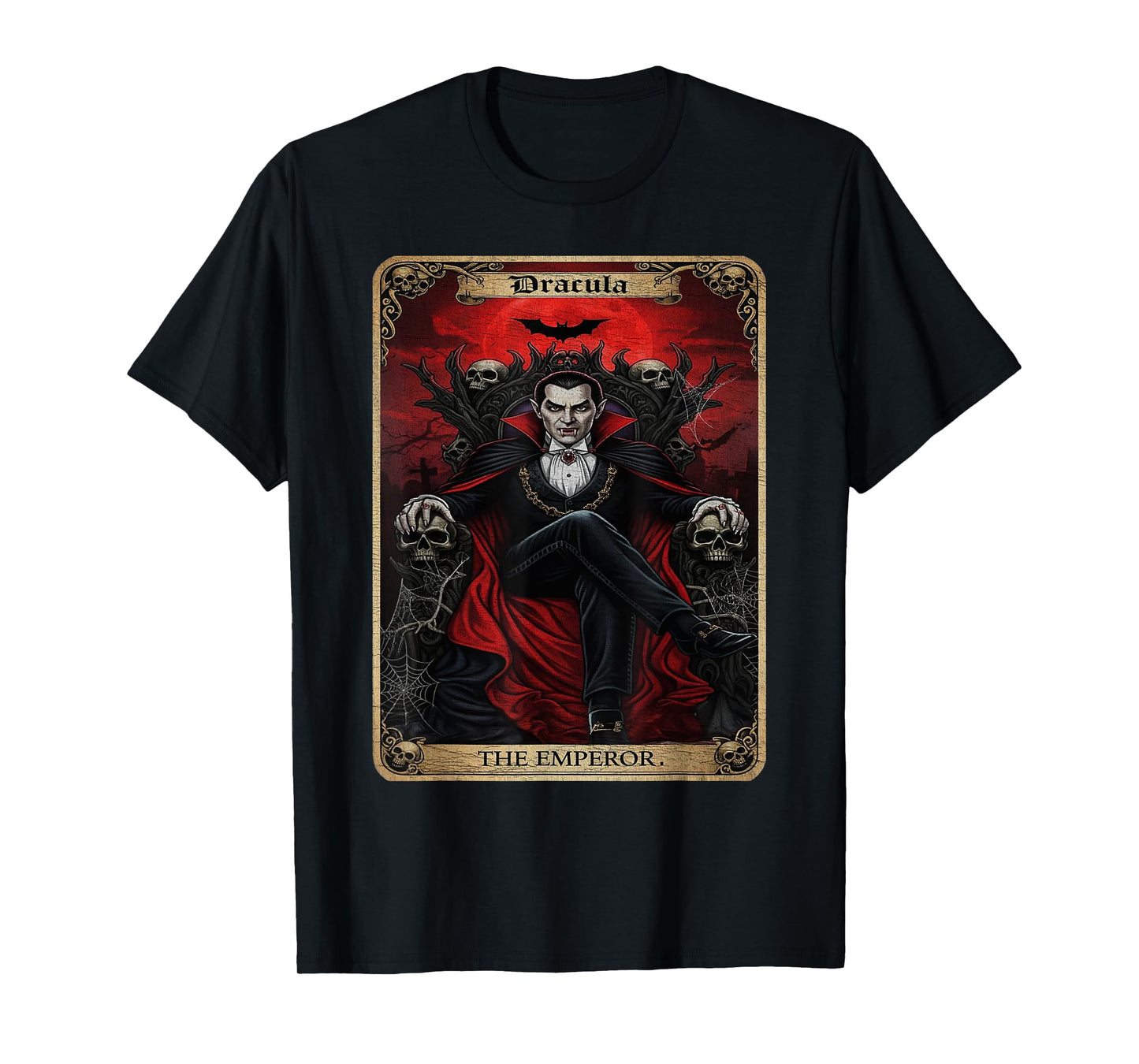 Dracula The Emperor Tarot Card Spooky Halloween Men Women T-Shirt