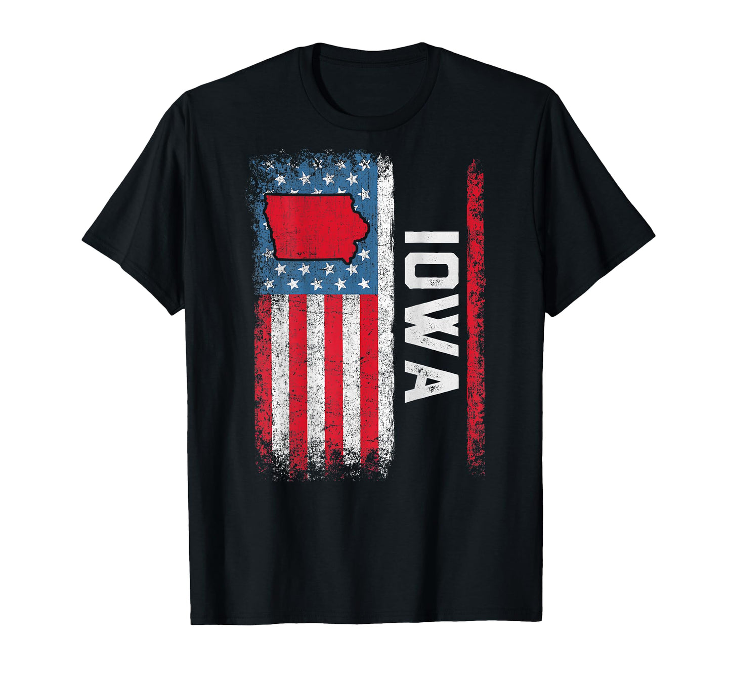 Vintage Iowa State USA Flag Shirt Iowa (On Back) T-Shirt