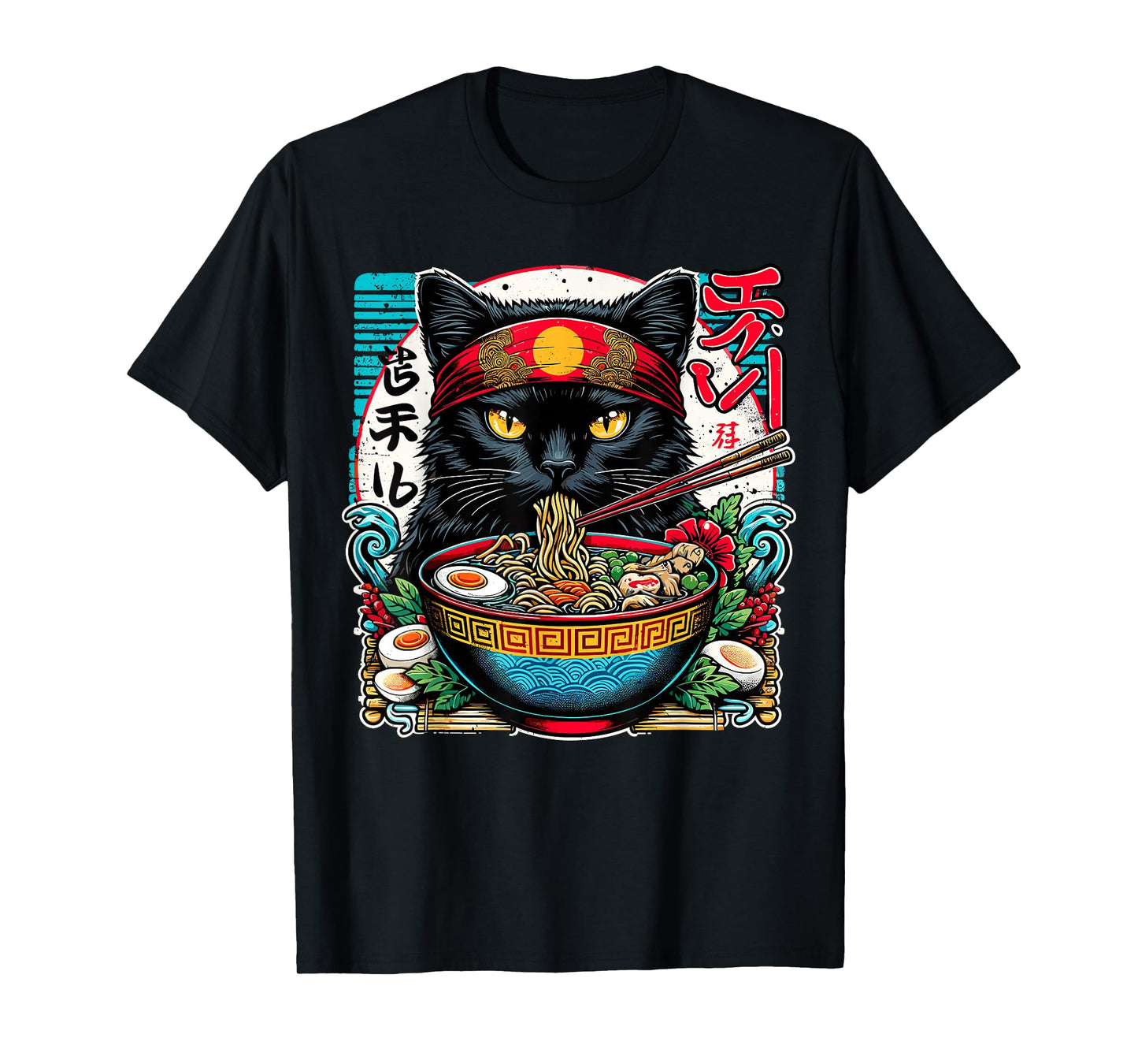 Cats Ramen Noodle Japanese Anime Kawaii Cat T-Shirt