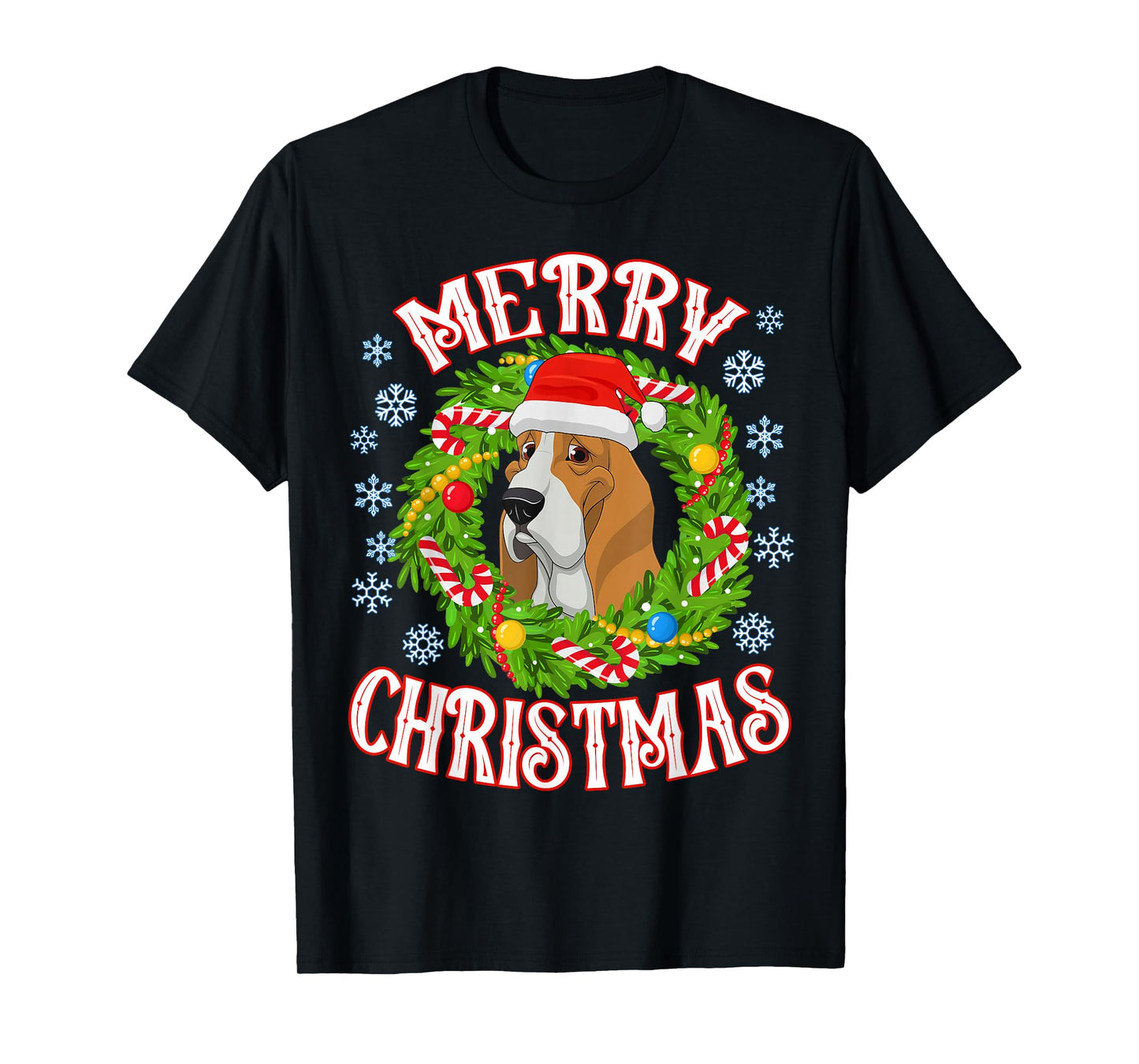 Basset Hound Santa Doggy Christmas Spirit Of Holiday T-Shirt
