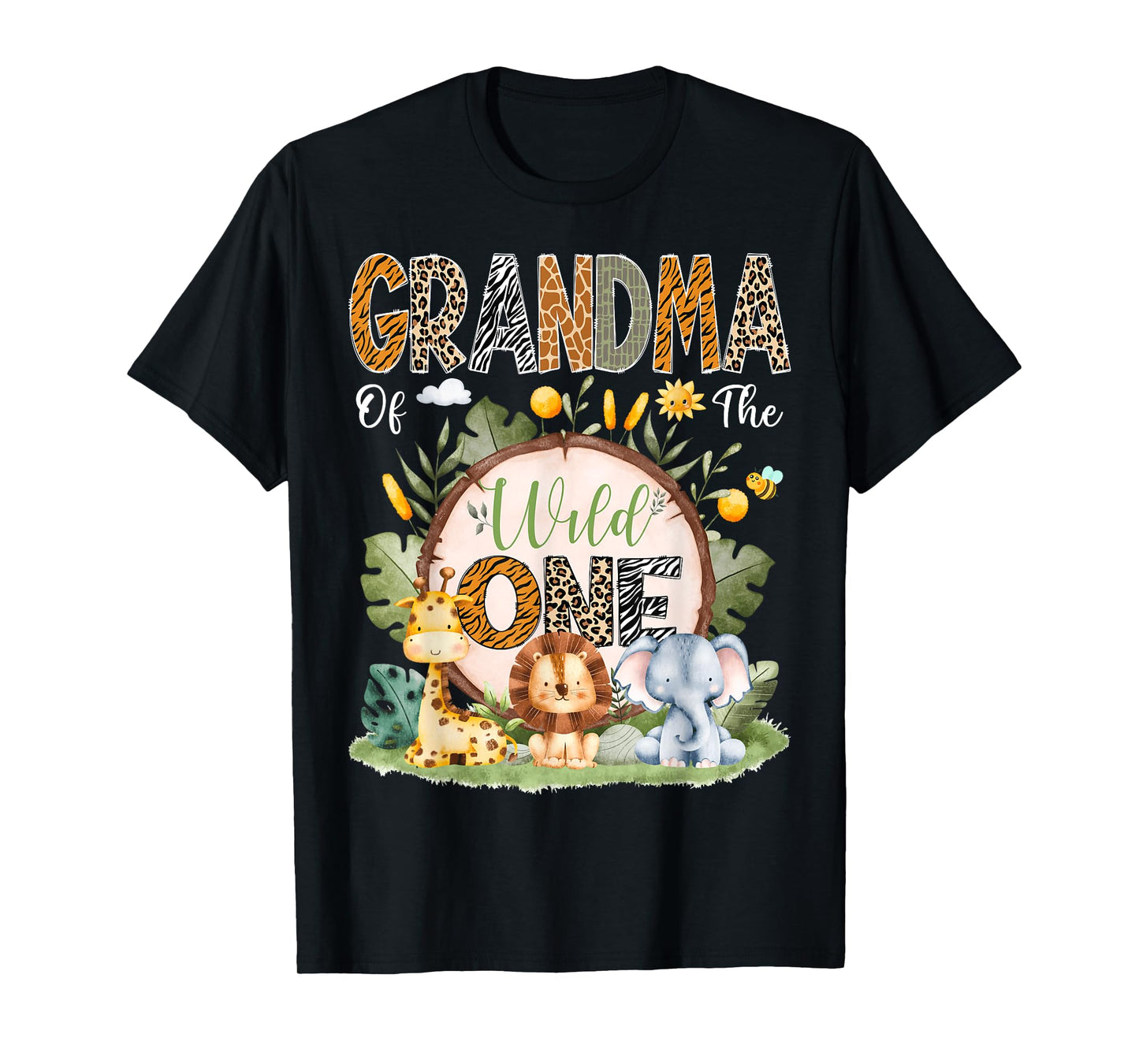 Grandma Of The Wild One 1St Bday Safari Jungle Animals T-Shirt