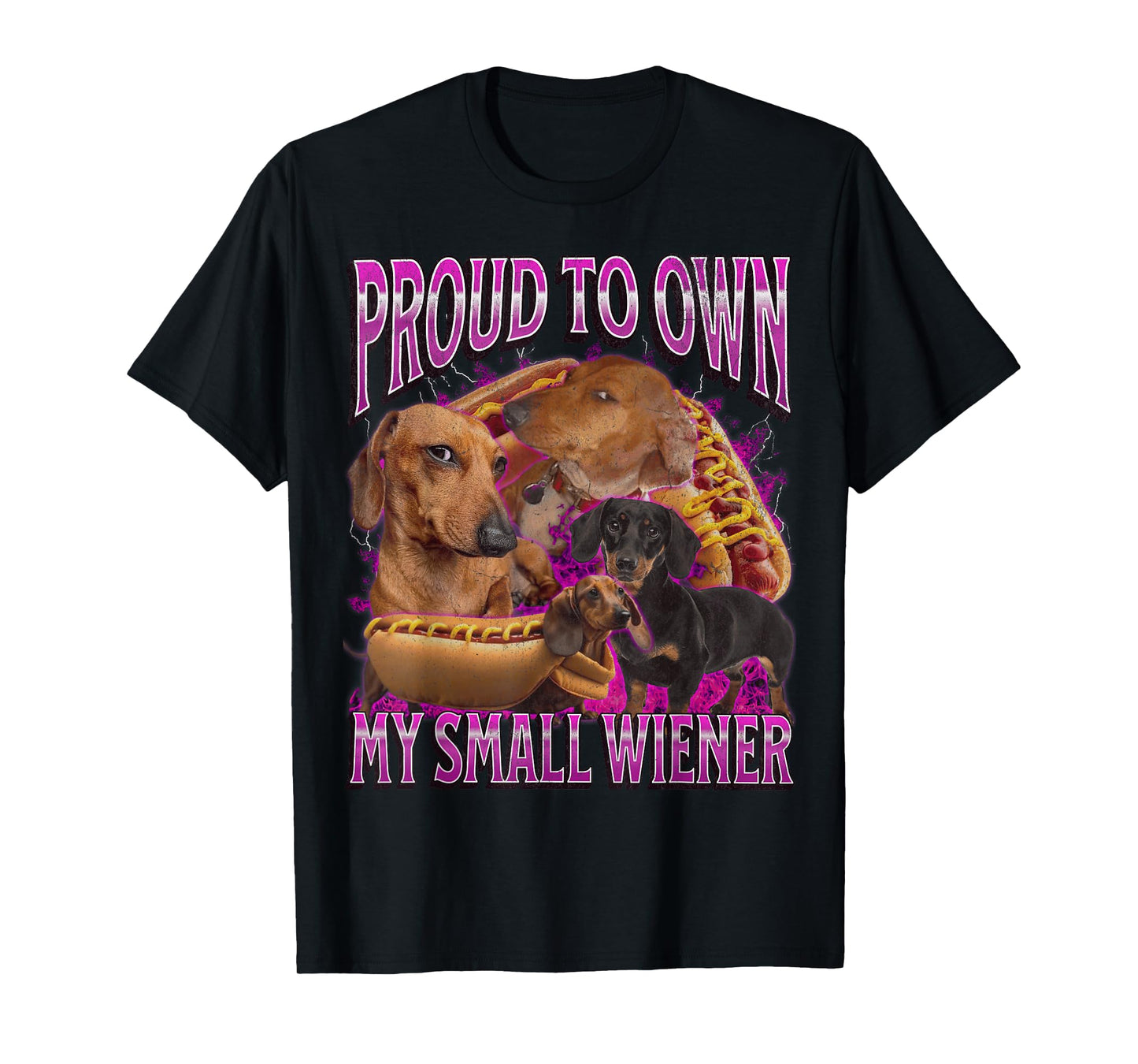 Proud To Own My Small Wiener Funny Offensive Dachshund T-Shirt
