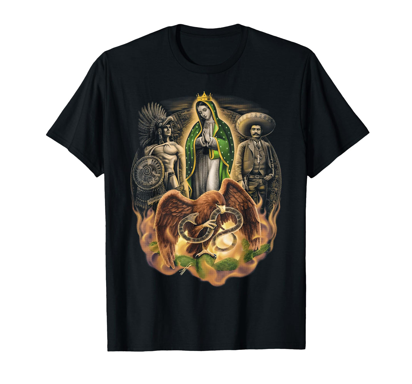 Our Lady Of Guadalupe Emiliano Zapata Mexican Hero T-Shirt