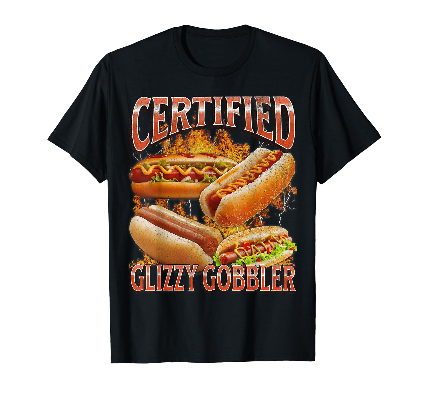 Glizzy Gobbler Funny Wiener Hot Dog Meme Bootleg Graphic T-Shirt for Men Women