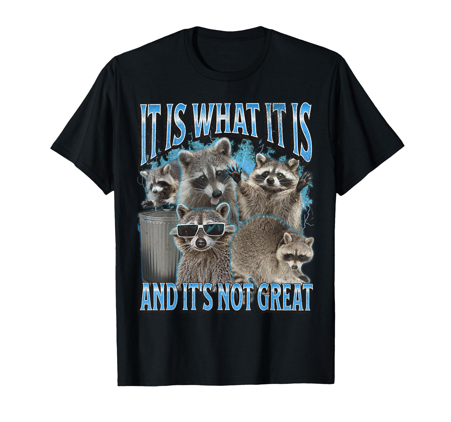 It Is What It Is Funny Raccoon Meme Bootleg Graphic 90s T-Shirt