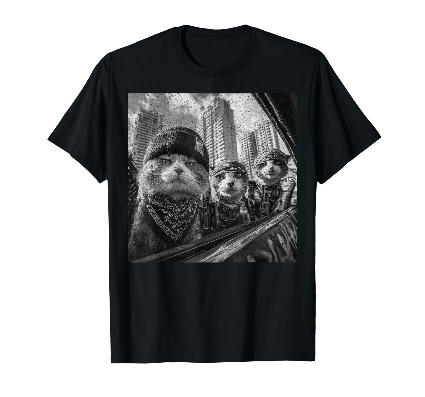 Gangster Cats Street Funny T-Shirt