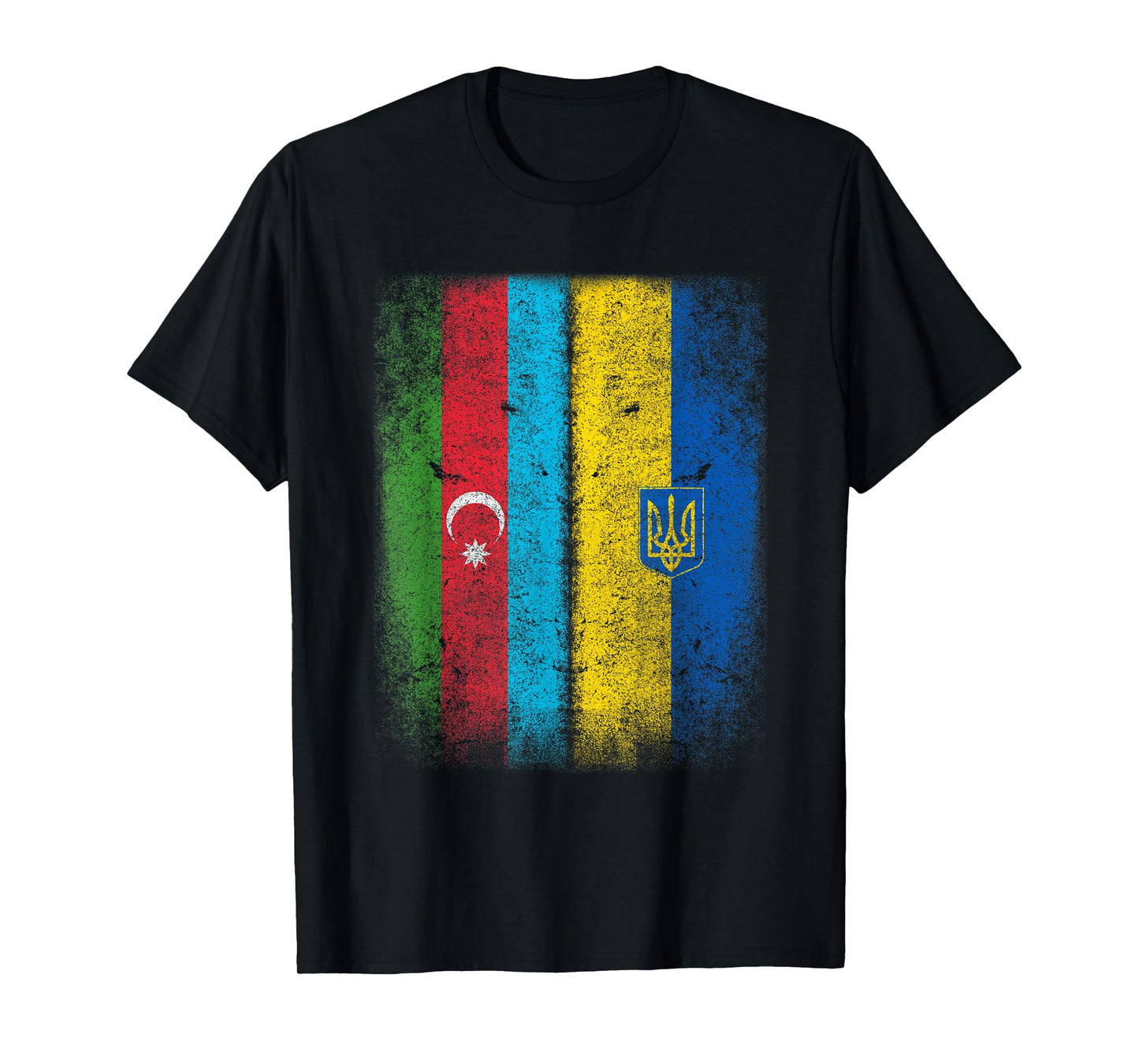Vintage Azerbaijan Ukraine Flag T-Shirt